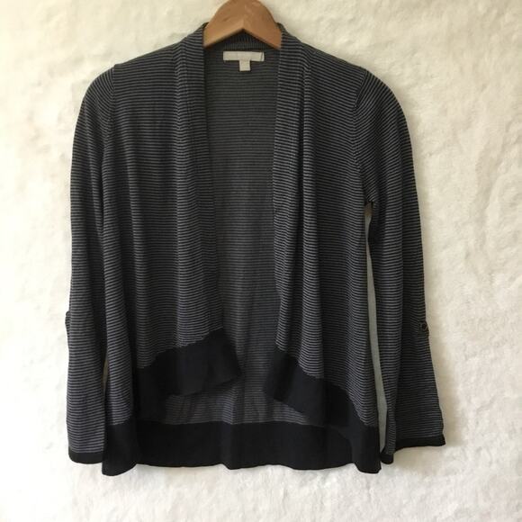 Banana Republic Gray Striped Open Cardigan - Picture 1 of 12